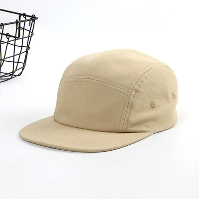 Új mosott pamut 5 panel tiszta színű baseball sapka tervező sapka férfi Snapback sapkák csont gördeszka hip-hop női sapka
