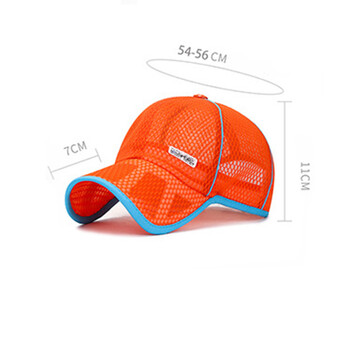 4-14 Child Summer Breathable Mesh Sunshade Cap Boy girl Letter Outdoor Sport Αντηλιακό αντηλιακό ποδήλατο Ρυθμιζόμενο καπέλο για τρέξιμο