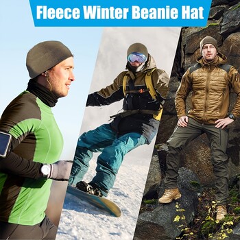 2023 Νέο Unisex αντιανεμικό Polar Fleece Καπέλο καπέλο Beanie Ανδρικό καπέλο χειμερινού σκι για ποδηλασία για Womenkullies Καπέλα χιπ χοπ