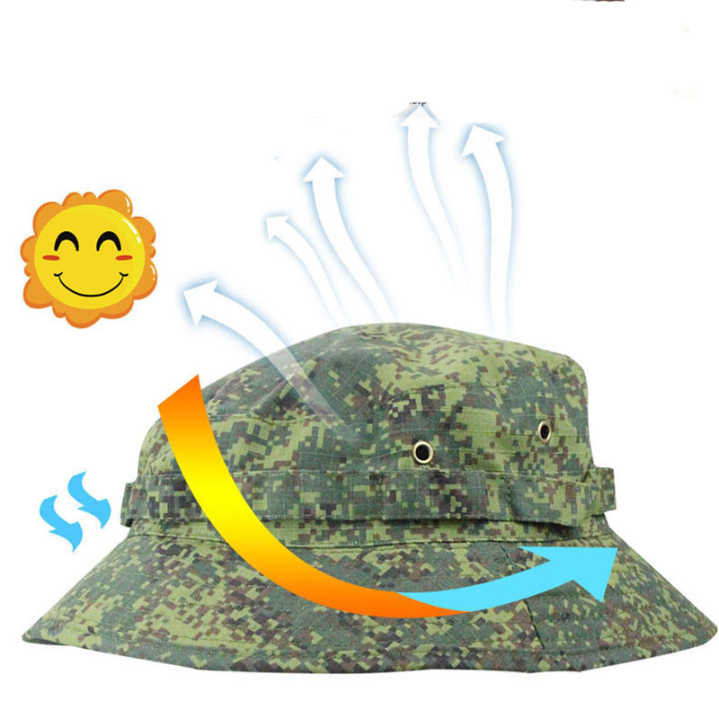 Камуфлажна тактическа шапка Boonie Hat Camo Мъже Спорт на открито Sun Bucket Cap Риболов Туризъм Ловни шапки