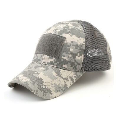 Kültéri terepszínű állítható sapka hálós taktikai Airsoft horgászat vadászat túrázás kosárlabda Snapback sapka férfiaknak felnőtteknek