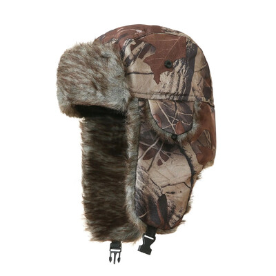 Terepszínű kerékpáros kalapok Trapper Aviator Trooper Fülvédő Orosz Ushanka Kalap Téli Melegítő Sísapkák Earflap Bomber Hat