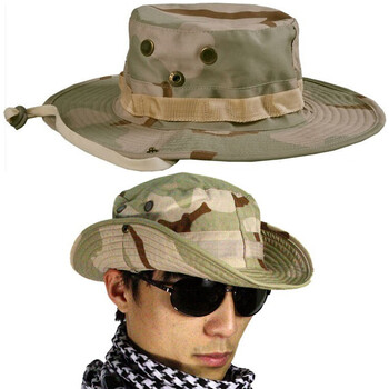 Καπέλο Boonie Outdoor Wide Brim Sun Protect Καπέλο Κλασικό US Combat Army Style Bush Jungle Sun Cap for Fishing Hunting Camping Unisex