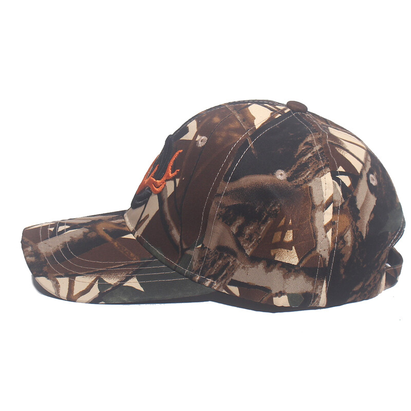 Нова камуфлажна бейзболна шапка Риболовни шапки Мъжки лов на открито Камуфлажна шапка в джунглата 3D Елк Глава на елен Туристически каскетни шапки