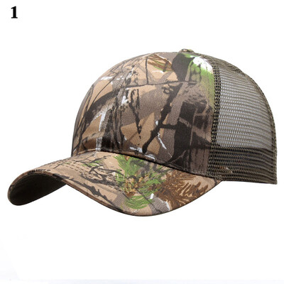 Camo baseball sapkák hálós nyári sapka terepszínű taktikai sapka szabadidős sapka taktikai baseball sapka Uniszex Camo Hat Trucker kültéri sapka