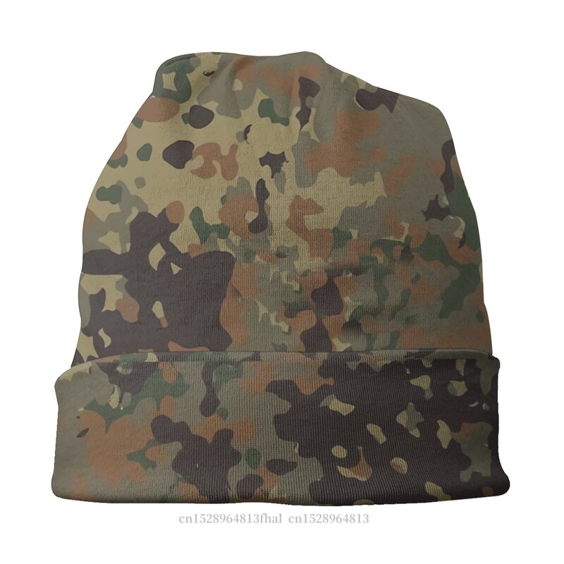 Skullies Beanies Cepures Flecktarn Camo Ziemas Beanie Cepures Vīriešiem Sievietēm Maskēšanās Māksla Kultūra Slēpošanas cepures Kokvilnas pārsegu cepures