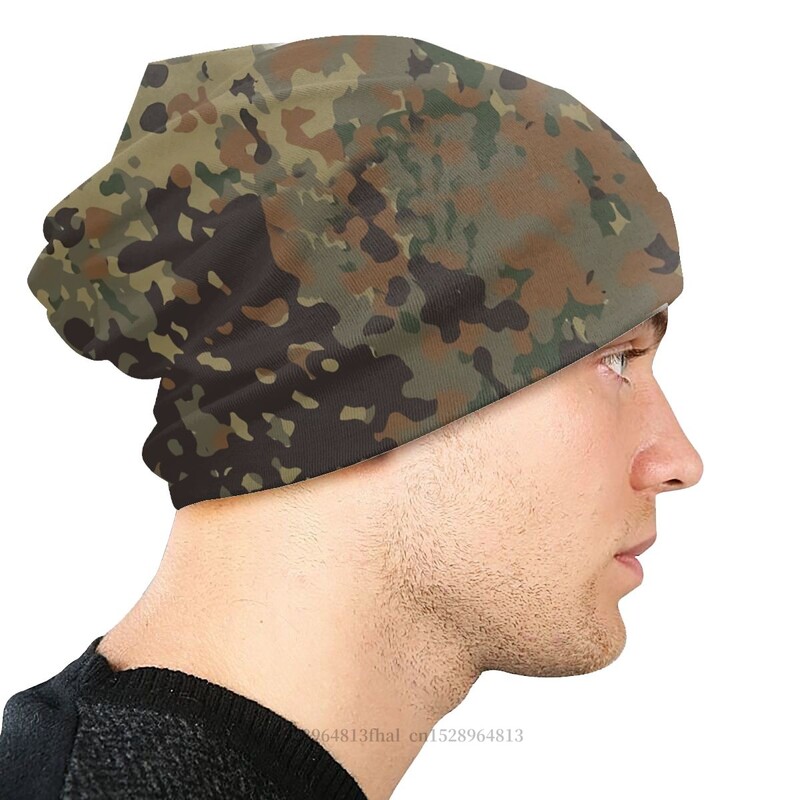 Skullies Beanies Cepures Flecktarn Camo Ziemas Beanie Cepures Vīriešiem Sievietēm Maskēšanās Māksla Kultūra Slēpošanas cepures Kokvilnas pārsegu cepures