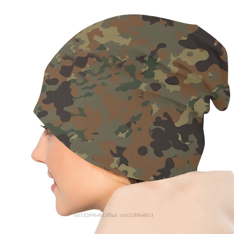 Skullies Beanies Cepures Flecktarn Camo Ziemas Beanie Cepures Vīriešiem Sievietēm Maskēšanās Māksla Kultūra Slēpošanas cepures Kokvilnas pārsegu cepures