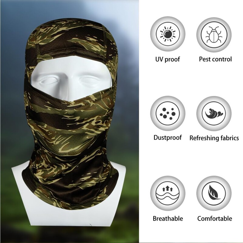 MUSION Fashion Camo Veido kaukė Bandana Balaclava Galvos apdangalai su gobtuvu vyrams Moterų treniruotėms dviračių slidinėjimo vėjui atspari medžioklė