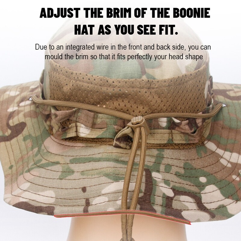 Kamufliažinė Boonie kepurė plataus krašto kibiro skrybėlė vyrams lauke sportinė žvejyba Žygiai Medžioklė Skrybėlė nuo saulės Sulankstoma minkšta kepurė