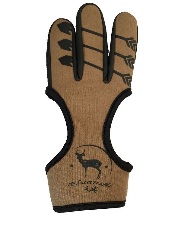 Защитна ръчна кожена черна предпазна ръкавица с 3 пръста Защитна стрелба с лък за извит сглобен лък Стрелба с арбалет, лов с прашка