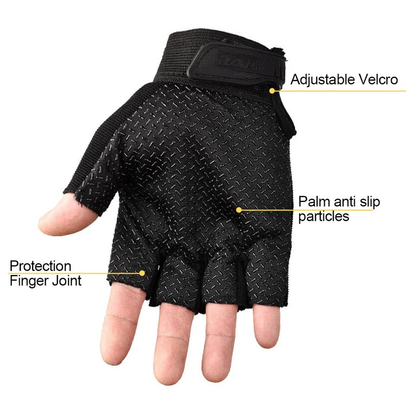 Тактически ръкавици Половин пръст Пейнтбол Airsoft Shot Combat Anti-Skid Men Bicycle Full Finger Gloves Защитна екипировка