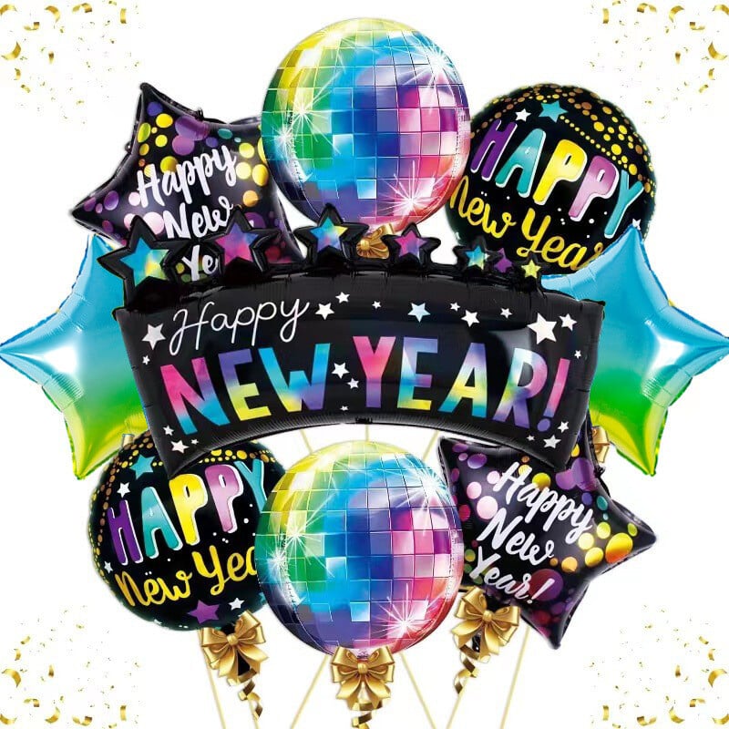 2025 Честита Нова Година Тематичен комплект балони Комплект от пет части Коледна новогодишна парти атмосфера декорация Комплект от пет части