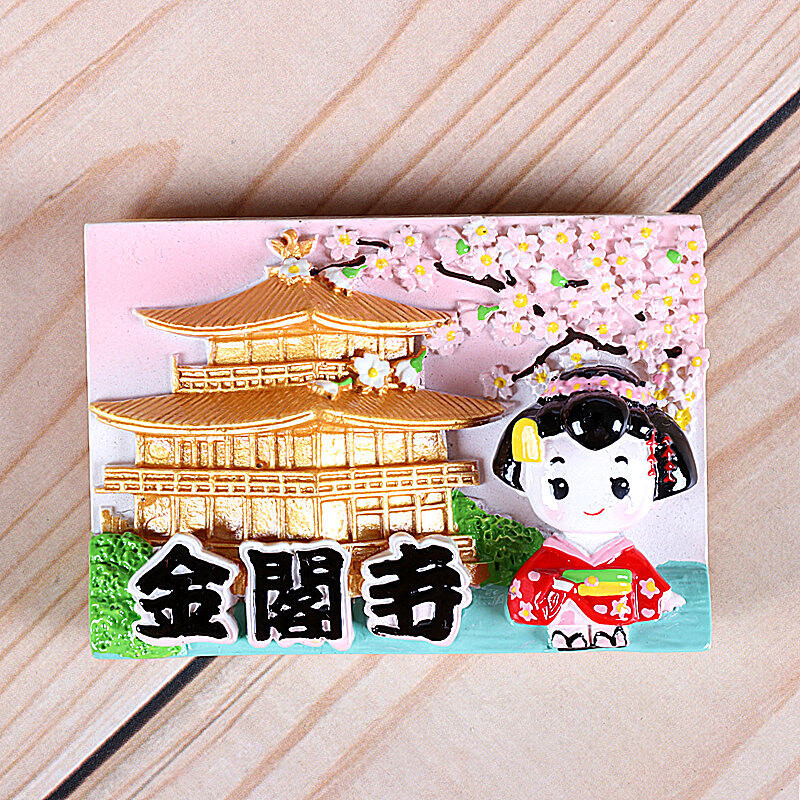 Персонаж, триизмерна смола, японски пейзажи на Токио, туристически сувенир, магнит за хладилник, украса на японската дева нинджа