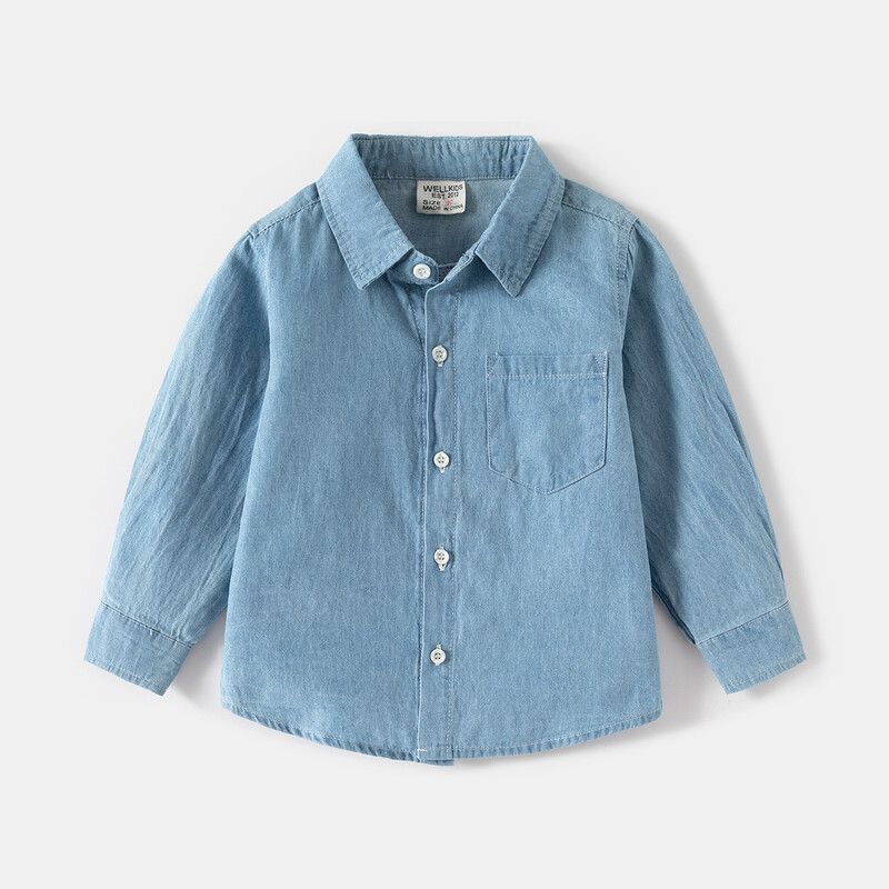 2024 m. rudens nauji berniukų džinsiniai marškiniai Užsienio prekyba Dropshipping Didmeninė prekyba Vaikiški drabužiai Viršutiniai vaikiški marškiniai ilgomis rankovėmis