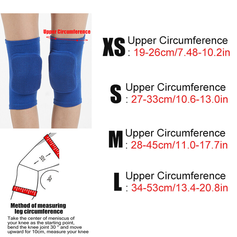 1 чифт Спортни наколенки Възрастни Детски танци Протектор за коляно Еластична удебелена гъба Скоба за колене Поддръжка за фитнес Йога Тренировка Обучение