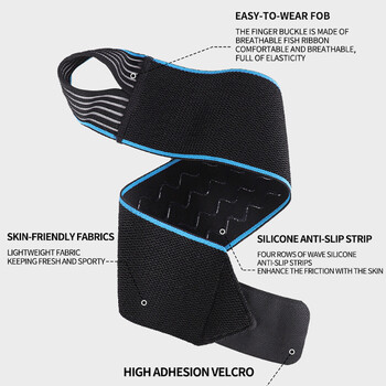 1 τεμ. Wristband Υποστήριξη καρπού Weight Lifting Gym Training Wrist Support Brace Strap Wrap Crossfit Powerlifting Wrist Brace Strap