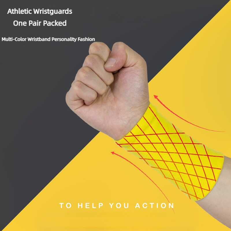 Лента за изпотяване на китката, изработена от високоеластичен материал, удобна защита срещу натиск, атлетични ленти за китки, ленти за ръце, спортни тенис ленти
