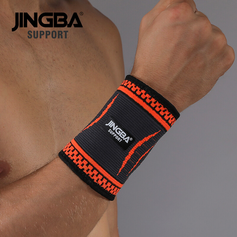 JINGBA SUPPORT 1PCS Найлонова гривна Поддръжка Фитнес превръзка Поддръжка на китката Защитна екипировка лента за китка мъжете Тенис Бадминтон Скоба