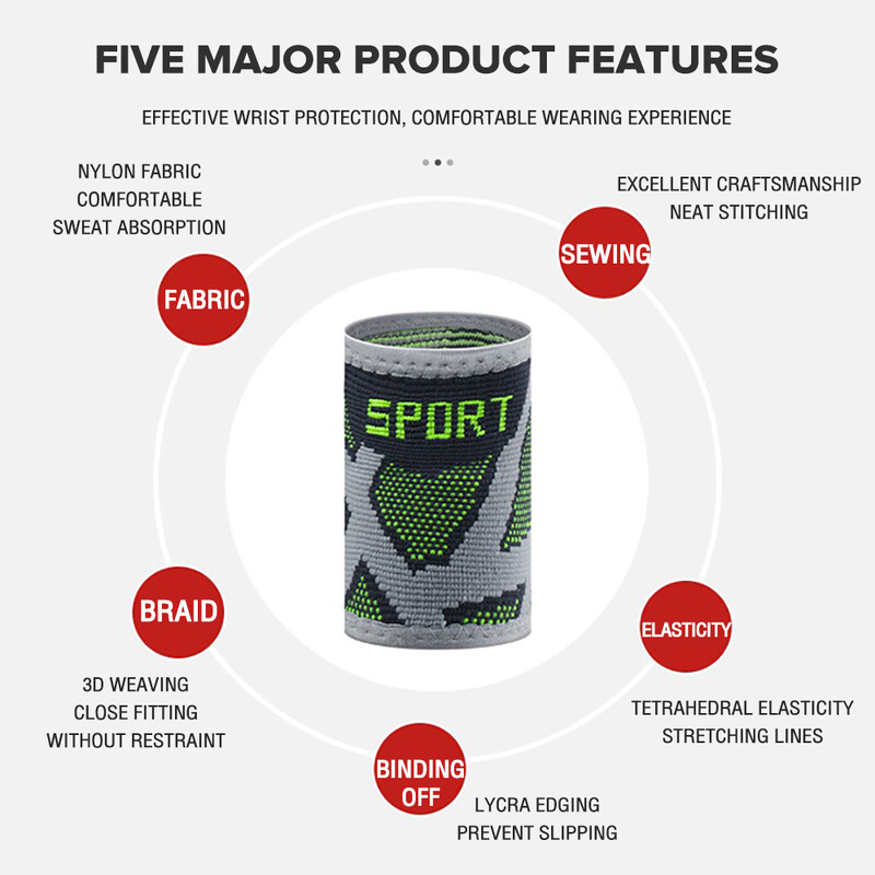 Поглъщащи потта ленти за китки Силно еластични, дишащи, абсорбиращи потта предпазители за китки за фитнес Спортове Бягане Баскетбол【1PC】