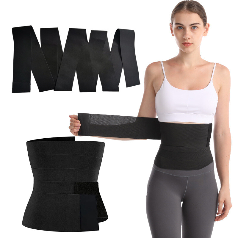 Превръзка за талия Wrap Trainer Упражнение Belly Band Дамска лента за талия Поддържаща разтегателна компресия на корема Регулируем еластичен колан за обвивка