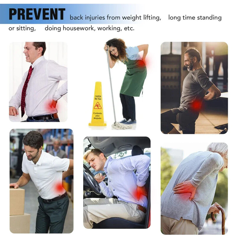 Ортеза за гръб за мъже, жени Облекчаване на болки в долната част на гърба с 5 стойки, регулируем колан за поддържане на гърба за работа, противоплъзгаща лумбална опора