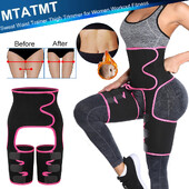 MTATMT Sweat Waist Trimmer Thigh Trimmer για Γυναικεία Προπόνηση Γυμναστικής Γυμναστικής Ζώνη Shapewear 3 σε 1 ρυθμιζόμενη ζώνη