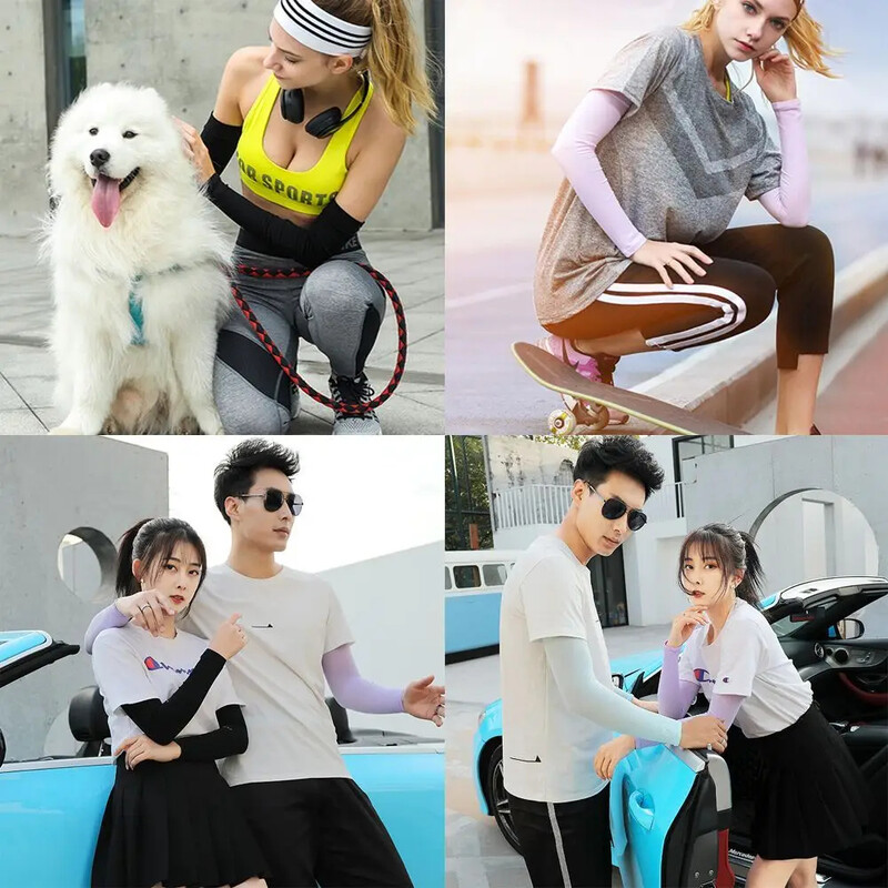 2Pcs Sportski rukavi za ruke Grijači s UV zaštitom Sportski rukavi za zaštitu od sunca Navlaka za ruke Hlađenje Toplija Trčanje Ribolov Biciklizam Ljeto Hlađenje