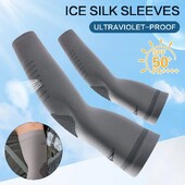 Αντηλιακά μανίκια 2 τεμ. Ice Silk Ανδρικά ποδηλατικά αθλητικά ελαστικά προστατευτικά μπράτσας που στεγνώνουν γρήγορα και απορροφούν τον ιδρώτα, ψυκτικά μανίκια