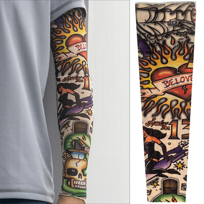 Tatuiruotės aušinimo rankovių dangtelis vyrams ir moterims, 3D tatuiruotės rankovės, krepšinis, golfo sportas, UV apsauga nuo saulės vasaros rankų šildytuvai