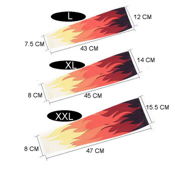 Слънцезащитни охлаждащи ръкави за ръкави за колоездене Риболов Мъже Жени Слънчеви UV защитни ръкави Спортен маншет Flame Style Покривало за затопляне на ръцете