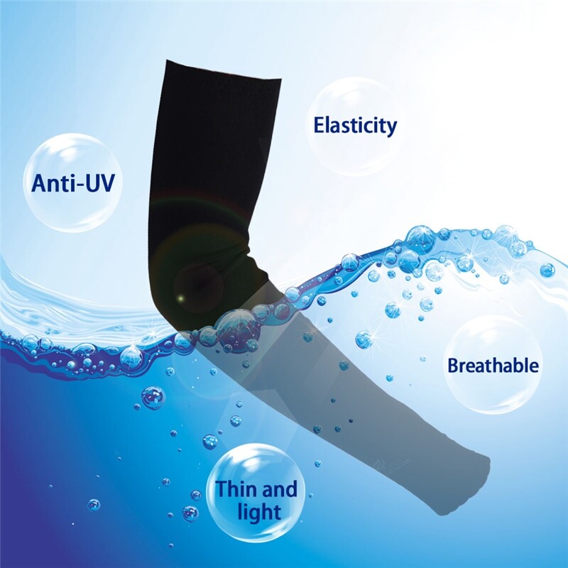 1 чифт летни ръкави за пръсти Ice Cool Носещи високоеластични лакътни пружини за езда на открито Риболов без пръсти Персонализиран ръкав от ледена коприна