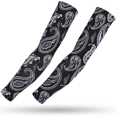 Μανίκια UV Solar Arm Paisley Game Warmers, Cycling Mans, Quick Dry, Sport Gaming Tattoo Sleeve, Ebow Pad, Cover
