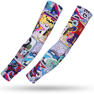 Μανίκια UV Solar Arm Paisley Game Warmers, Cycling Mans, Quick Dry, Sport Gaming Tattoo Sleeve, Ebow Pad, Cover