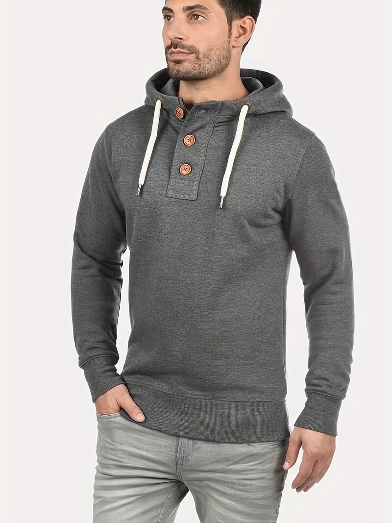 Prekogranična vanjska trgovina nove proljetne i jesenske muške majice, moderni gumbi za ovratnike, europske i američke ležerne majice s kapuljačom