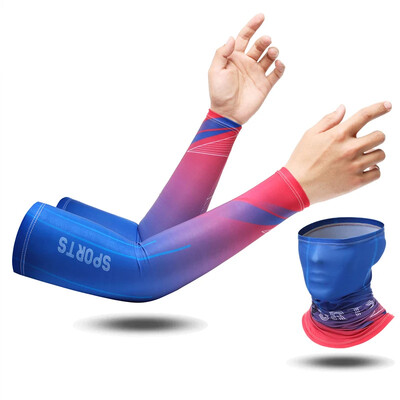 3 τεμάχια/Σετ Μανίκια Μάσκα Ice Silk UV Sun Protection Ποδηλατικό μπράτσο Breathable Bandana Combination Elastic Cold Set Unisex