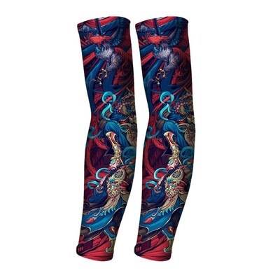 1 Ζεύγος τατουάζ Ice Sleeve Flower Handless Ice Silk Αντηλιακό μανίκι Κάλυμμα μπράτσου Riding Outdoor Arm Protection Ανδρικές γυναίκες