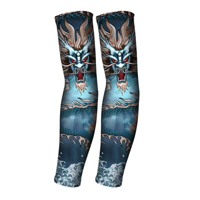 1 Ζεύγος τατουάζ Ice Sleeve Flower Handless Ice Silk Αντηλιακό μανίκι Κάλυμμα μπράτσου Riding Outdoor Arm Protection Ανδρικές γυναίκες