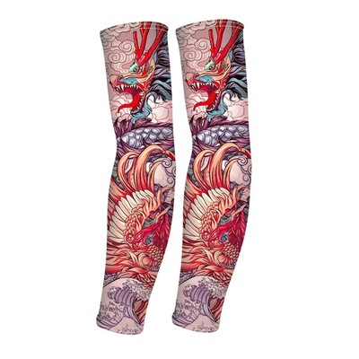 1 Ζεύγος τατουάζ Ice Sleeve Flower Handless Ice Silk Αντηλιακό μανίκι Κάλυμμα μπράτσου Riding Outdoor Arm Protection Ανδρικές γυναίκες