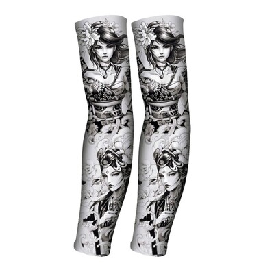 1 Ζεύγος τατουάζ Ice Sleeve Flower Handless Ice Silk Αντηλιακό μανίκι Κάλυμμα μπράτσου Riding Outdoor Arm Protection Ανδρικές γυναίκες
