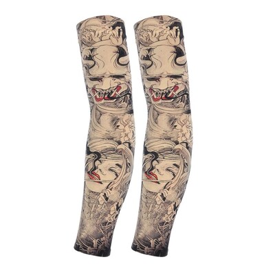 1 Ζεύγος τατουάζ Ice Sleeve Flower Handless Ice Silk Αντηλιακό μανίκι Κάλυμμα μπράτσου Riding Outdoor Arm Protection Ανδρικές γυναίκες