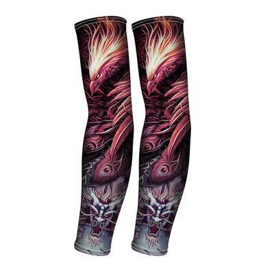 1 Ζεύγος τατουάζ Ice Sleeve Flower Handless Ice Silk Αντηλιακό μανίκι Κάλυμμα μπράτσου Riding Outdoor Arm Protection Ανδρικές γυναίκες
