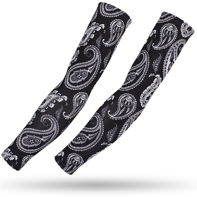 Спортен ръкав за ръка 2PCS Мъже Жени Пейсли Колоездене Ръкав за затопляне на ръка Татуировка Лято Бягане Баскетбол UV защита Леден плат