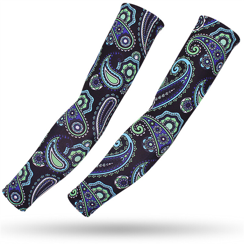 Спортен ръкав за ръка 2PCS Мъже Жени Пейсли Колоездене Ръкав за затопляне на ръка Татуировка Лято Бягане Баскетбол UV защита Леден плат
