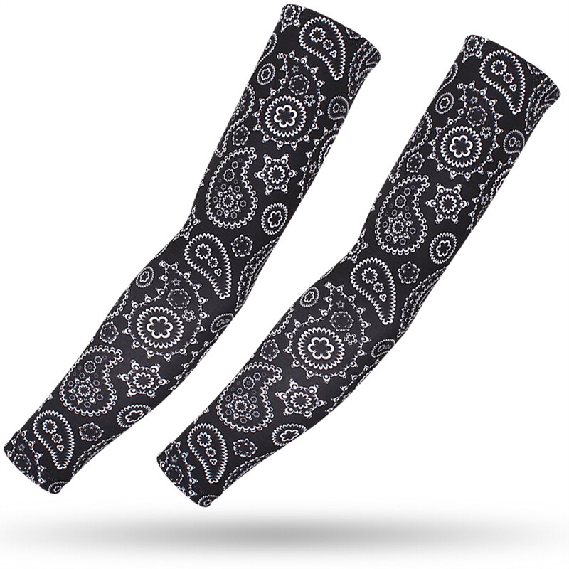 Спортен ръкав за ръка 2PCS Мъже Жени Пейсли Колоездене Ръкав за затопляне на ръка Татуировка Лято Бягане Баскетбол UV защита Леден плат