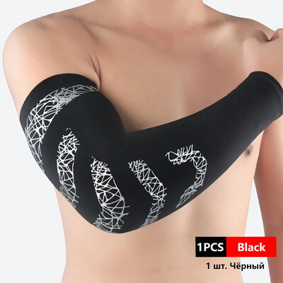 LOOGDEEL 1Pcs Αθλητικός βραχίονας Προστασία σιλικόνης Αντιολισθητική Υψηλή Ελαστική Συμπίεση Αντιηλιακή Προστασία Μανίκι Basketball Tennis Fitness