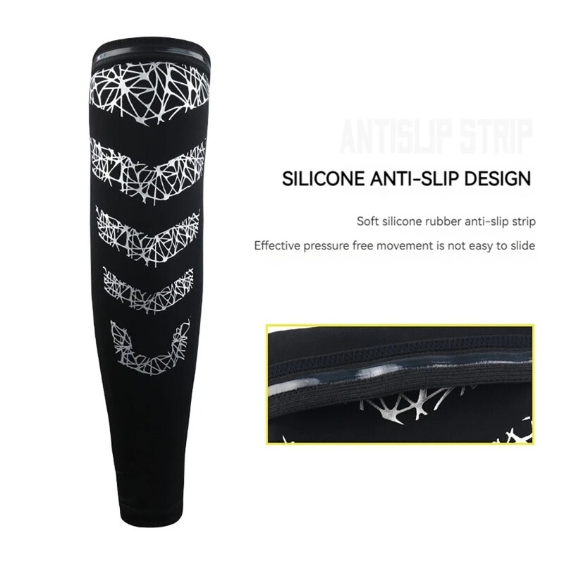 LOOGDEEL 1Pcs Спортна защита на ръцете Силиконов противоплъзгащ високоеластичен компресионен слънцезащитен ръкав Баскетбол Тенис Фитнес