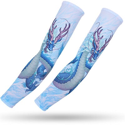 Καλοκαιρινό 3D τατουάζ Μανίκι Ice Silk Sleeves Αδιάβροχη αίσθηση Τρέξιμο Ποδηλασία Οδήγηση Ψάρεμα Ελαστικό κάλυμμα βραχίονα Προστασία βραχίονα