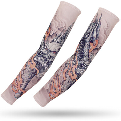 Καλοκαιρινό 3D τατουάζ Μανίκι Ice Silk Sleeves Αδιάβροχη αίσθηση Τρέξιμο Ποδηλασία Οδήγηση Ψάρεμα Ελαστικό κάλυμμα βραχίονα Προστασία βραχίονα