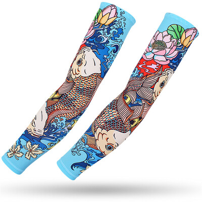 Καλοκαιρινό 3D τατουάζ Μανίκι Ice Silk Sleeves Αδιάβροχη αίσθηση Τρέξιμο Ποδηλασία Οδήγηση Ψάρεμα Ελαστικό κάλυμμα βραχίονα Προστασία βραχίονα